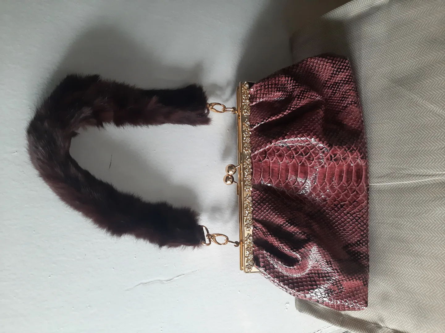 Snakeskin & Fur Handbag image indicator(2)