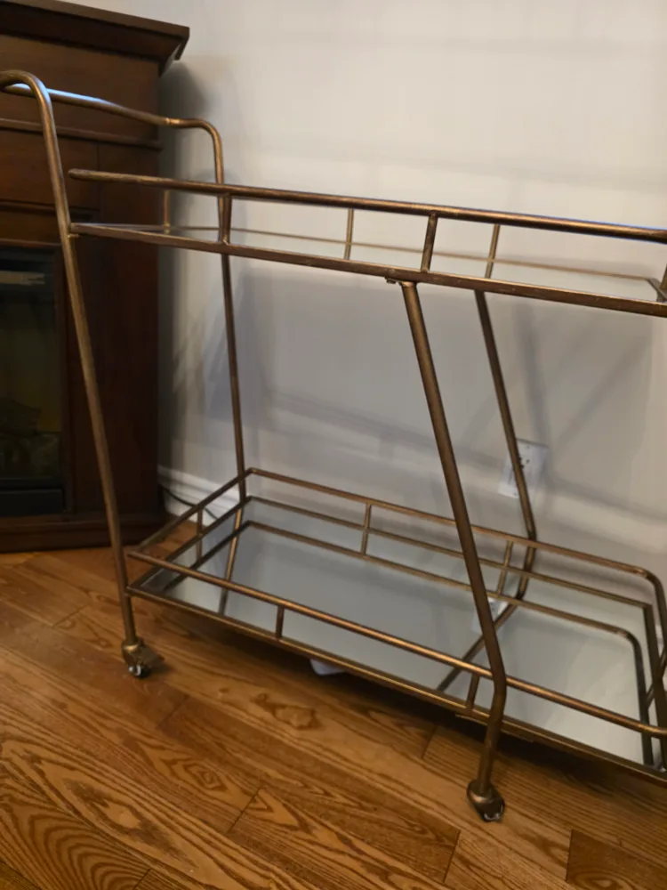 Rolling Bar Cart with Glass Shelves image indicator(4)