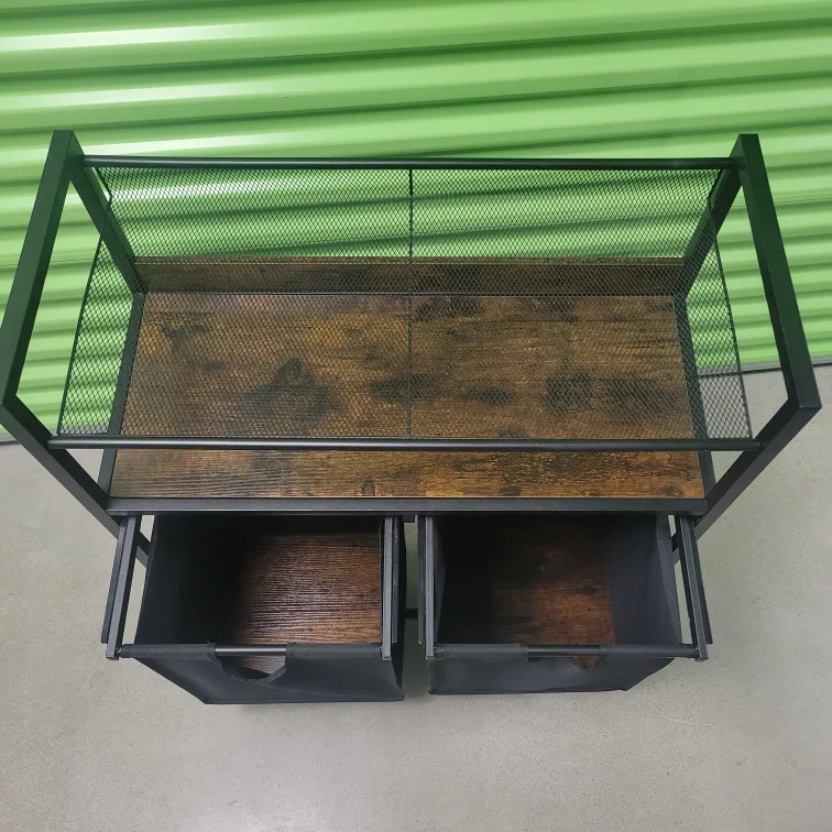 Rolling Laundry Cart with Storage, Black image indicator(2)