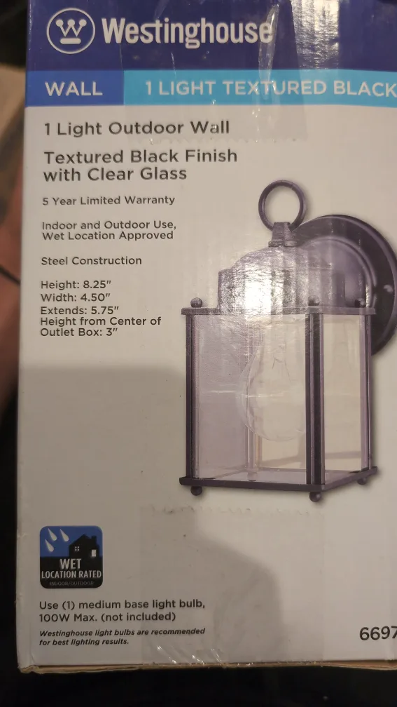 Westinghouse 1 Light Outdoor Wall Light - Textured Black image indicator(3)