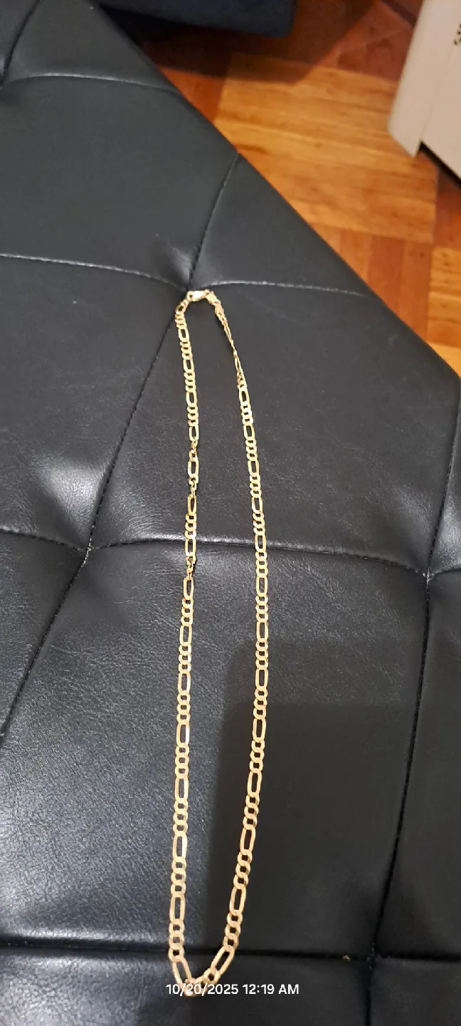 Gold  14k Figaro Chain Necklac