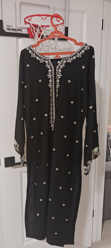 Black Embroidered 2piece suit lohre sale sale