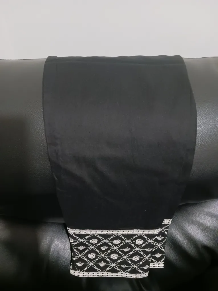 Black Embroidered Kurti Suit image indicator(2)