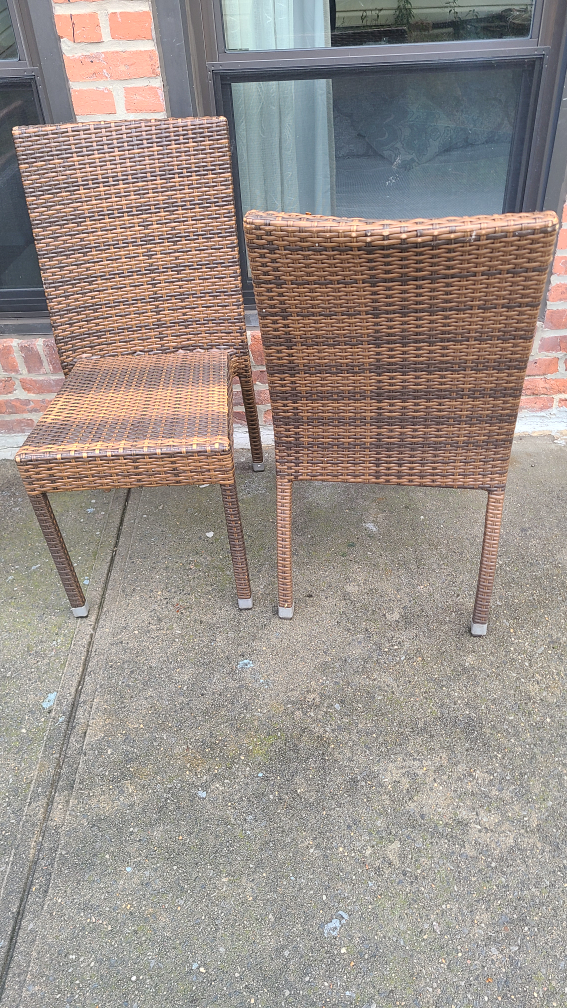 Wicker Outdoor Dining Chairs - Set of 2 - photo 2
