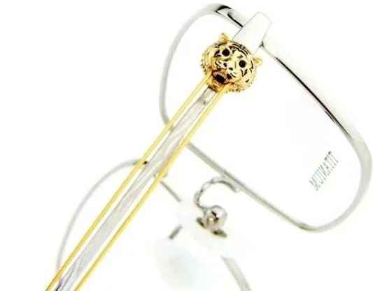 Titanium 18k AU750 gold covered Tiger Design Glasses certified image indicator(4)