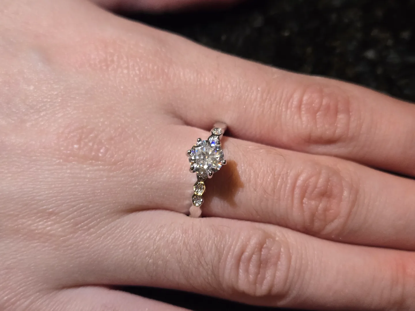 Sterling Silver GRA Moissanite Ring 1.0 CT size 9 image indicator(4)