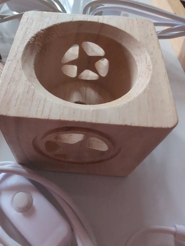 Set of 8 Wooden Mandala String Lights image indicator(2)