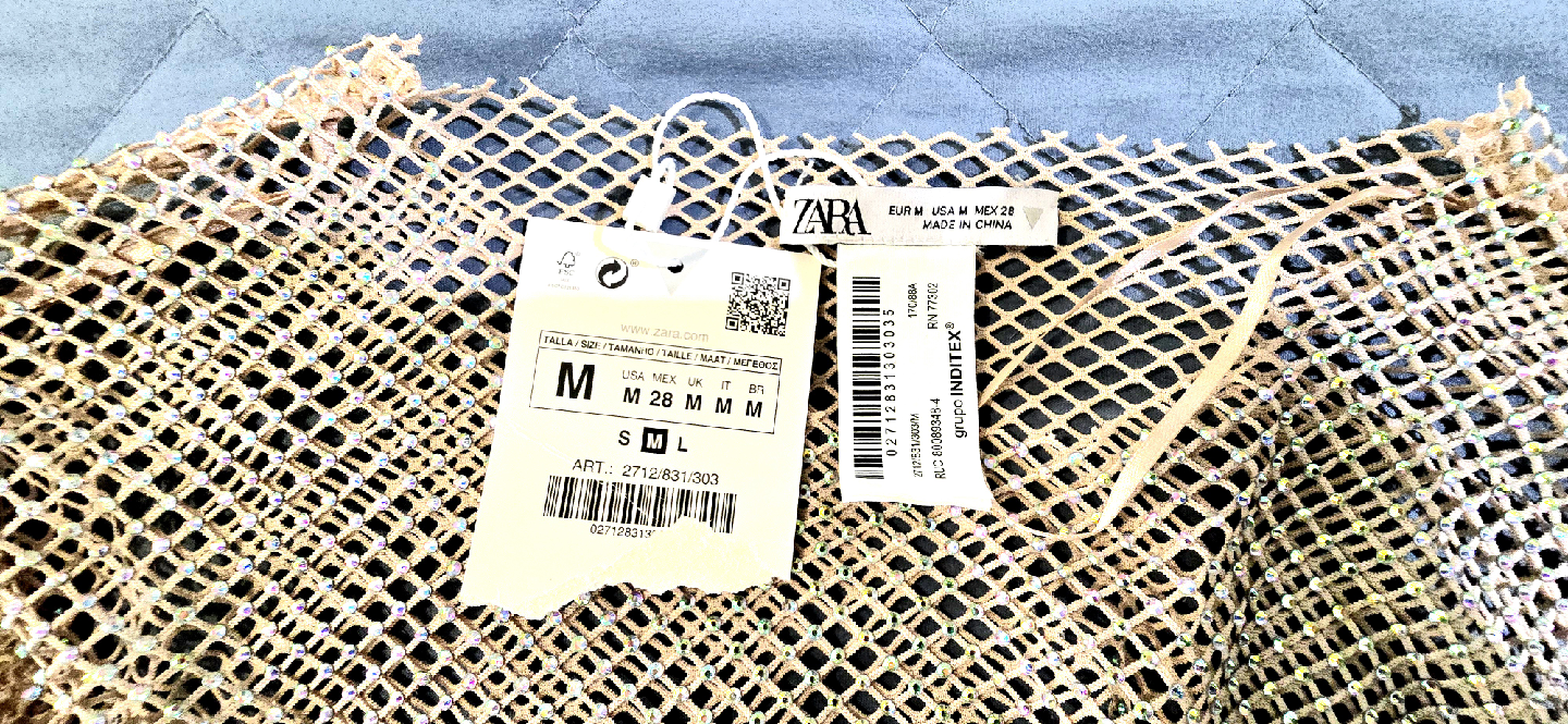 Zara Gold Mesh Top - Size M - photo 2