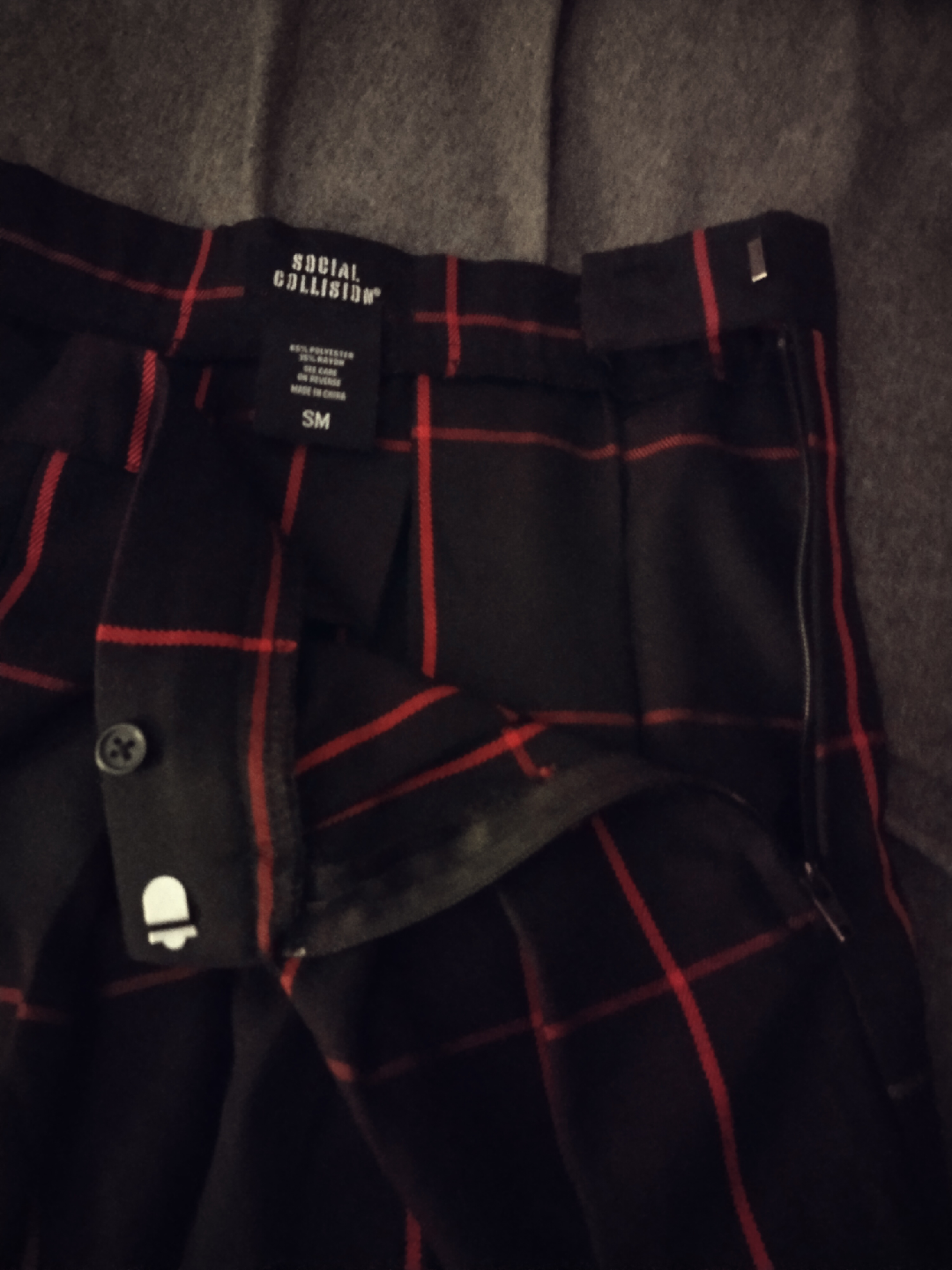Social Collision Black and Red Plaid Skirt - Size SM - photo 3