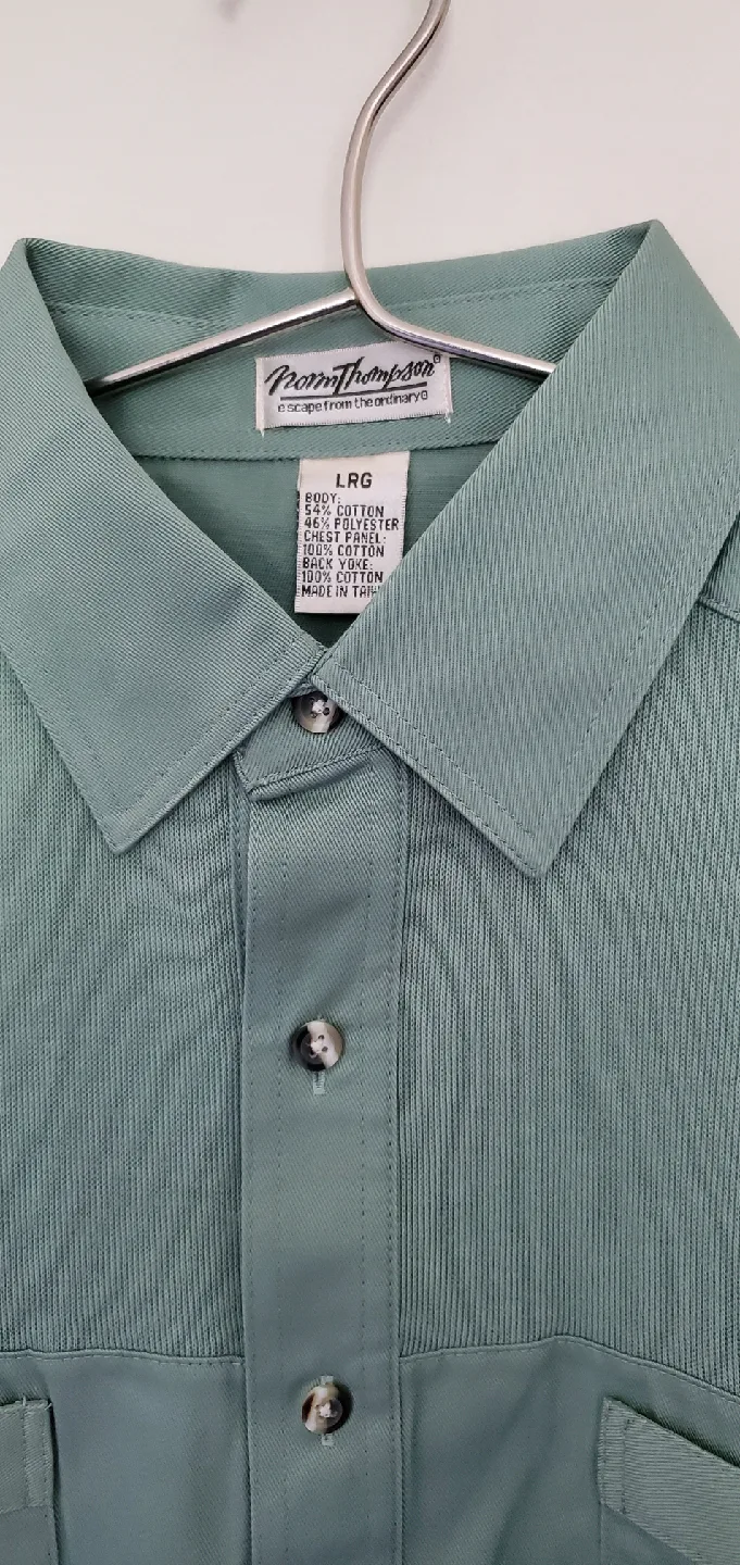 Norm Thompson LARGE Green Short Sleeve Shirt image indicator(3)