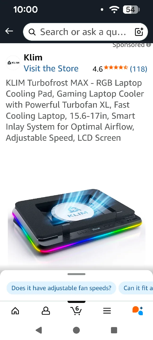 KLIM TurboFrost MAX RGB Laptop Cooling Pad image indicator(2)