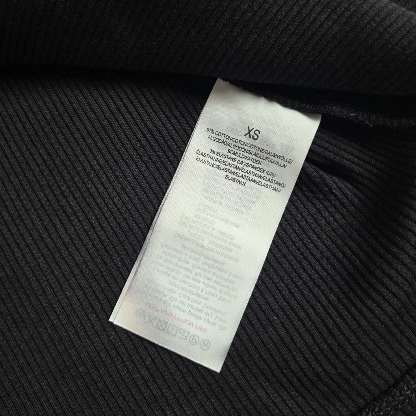 MUJI Black Ribbed Long Sleeve Top - photo 3