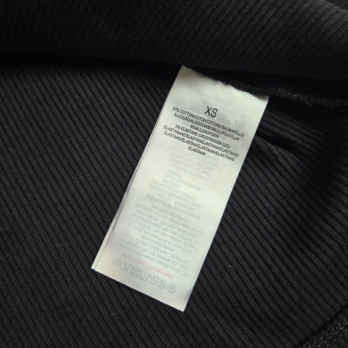 MUJI Black Ribbed Long Sleeve Top image indicator(3)