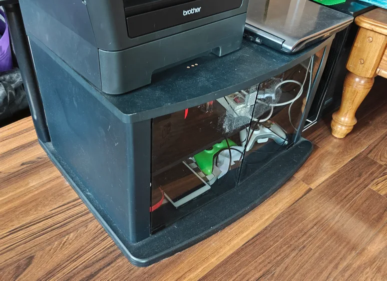 Black TV Stand with Glass Door thumbnail