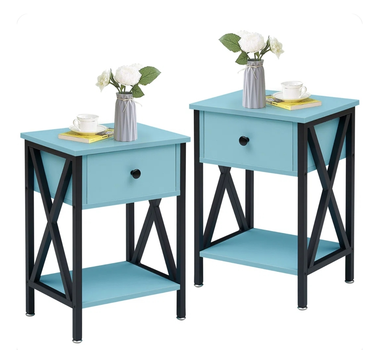 Trent Austin Design End Table - Light Blue Nightstand