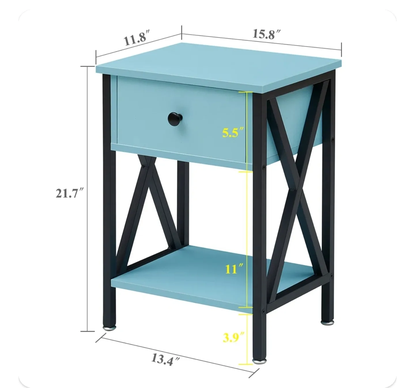 Trent Austin Design End Table - Light Blue Nightstand image indicator(3)