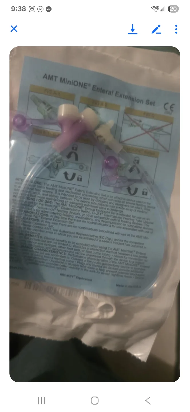 AMT MiniONE Enteral Extension Set 12" box of 5 image indicator(2)