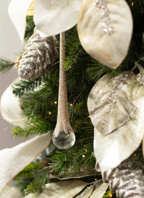 🥕Innovation blown glass Gold Teardrop Icicle Ornament - New - photo 2