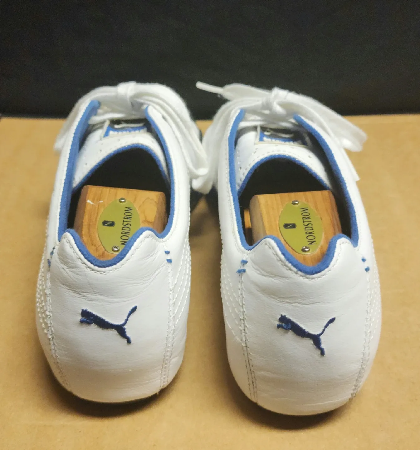 Puma White & Blue Leather Sneakers image indicator(5)