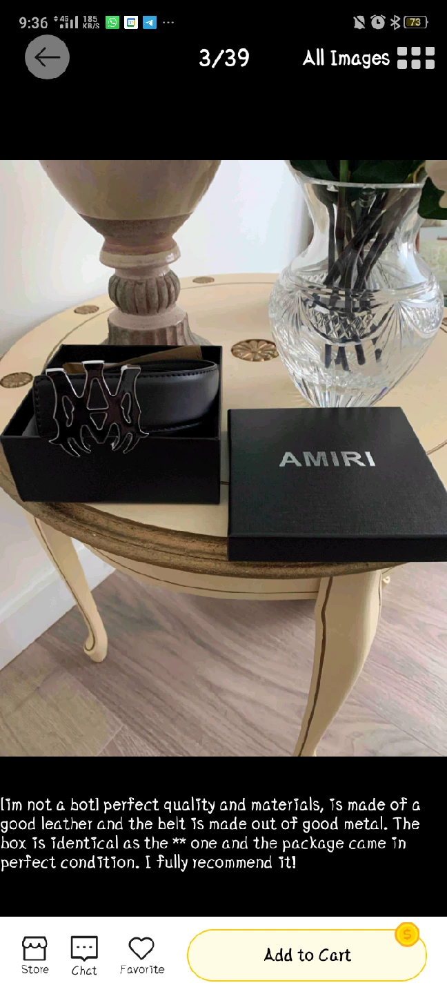 Amiri Black Leather Belt with Box - photo 3