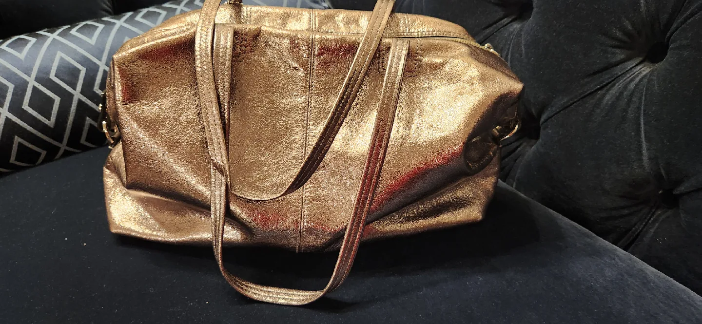 Coach Pop Silver Metallic Bronze Tote Bag image indicator(5)