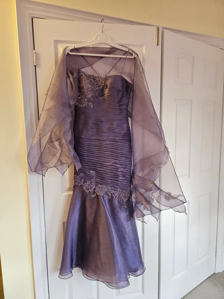 Purple Formal Dress with Shawl image indicator(4)