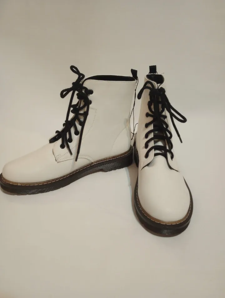 NEW White Combat Boots image indicator(3)