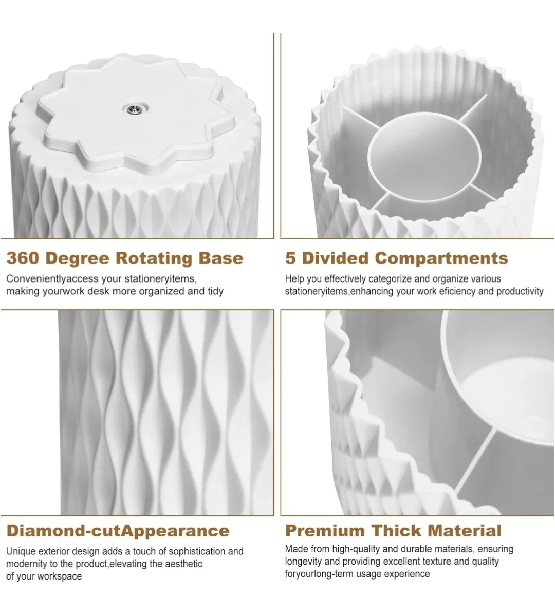 Gawsey 360° Rotating Pen Holder - White image indicator(3)