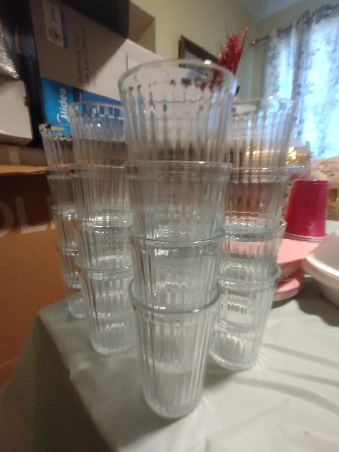 Set of Clear Glass Drinking Glasses (24)