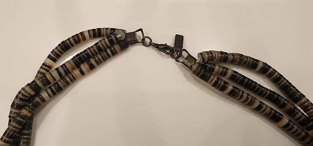  Vintage Heishi Brown Pen Shell Necklace with Copper Pendant image indicator(5)