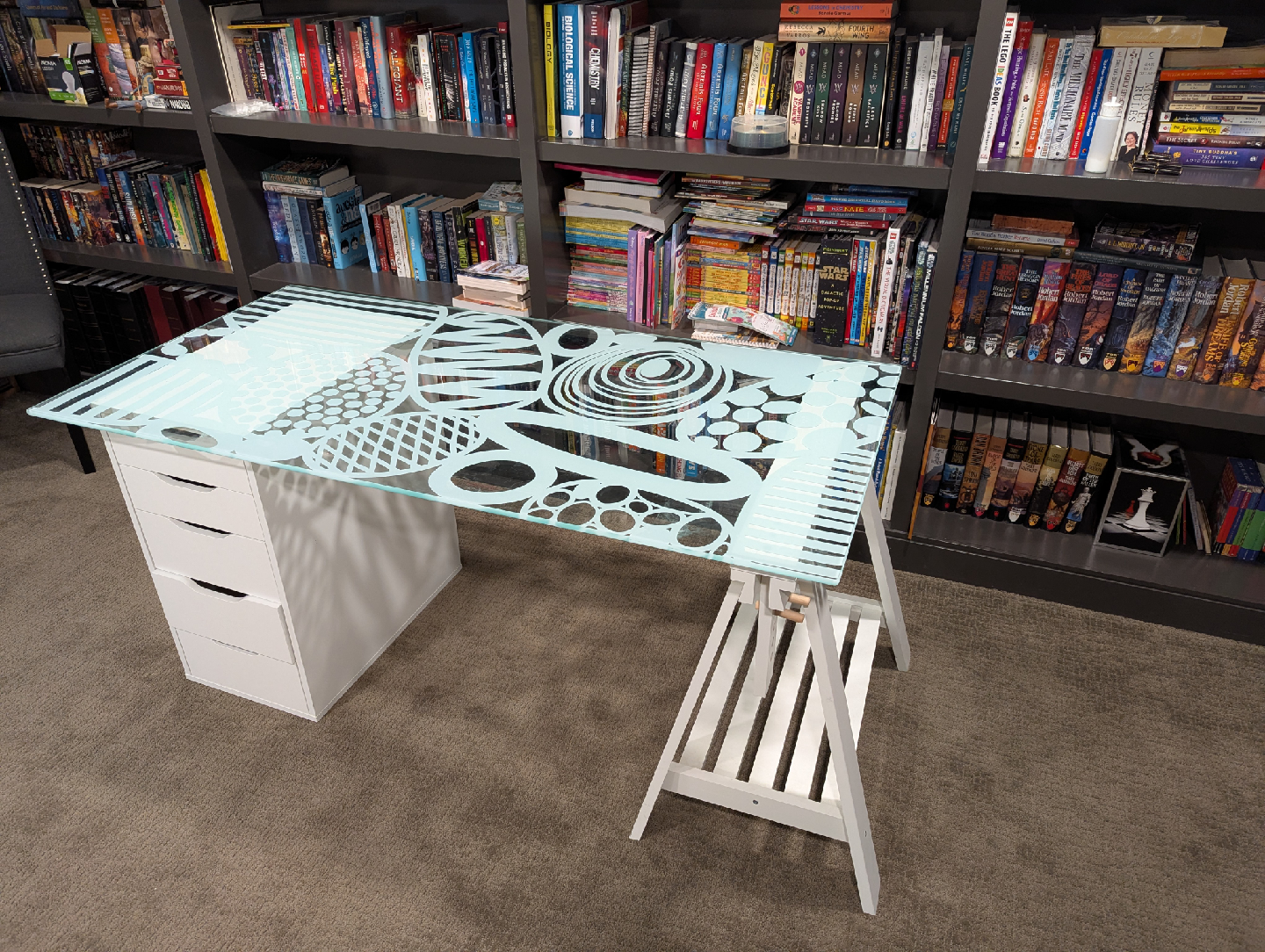 IKEA Alex Drawer Unit & Drawing Table - photo 2