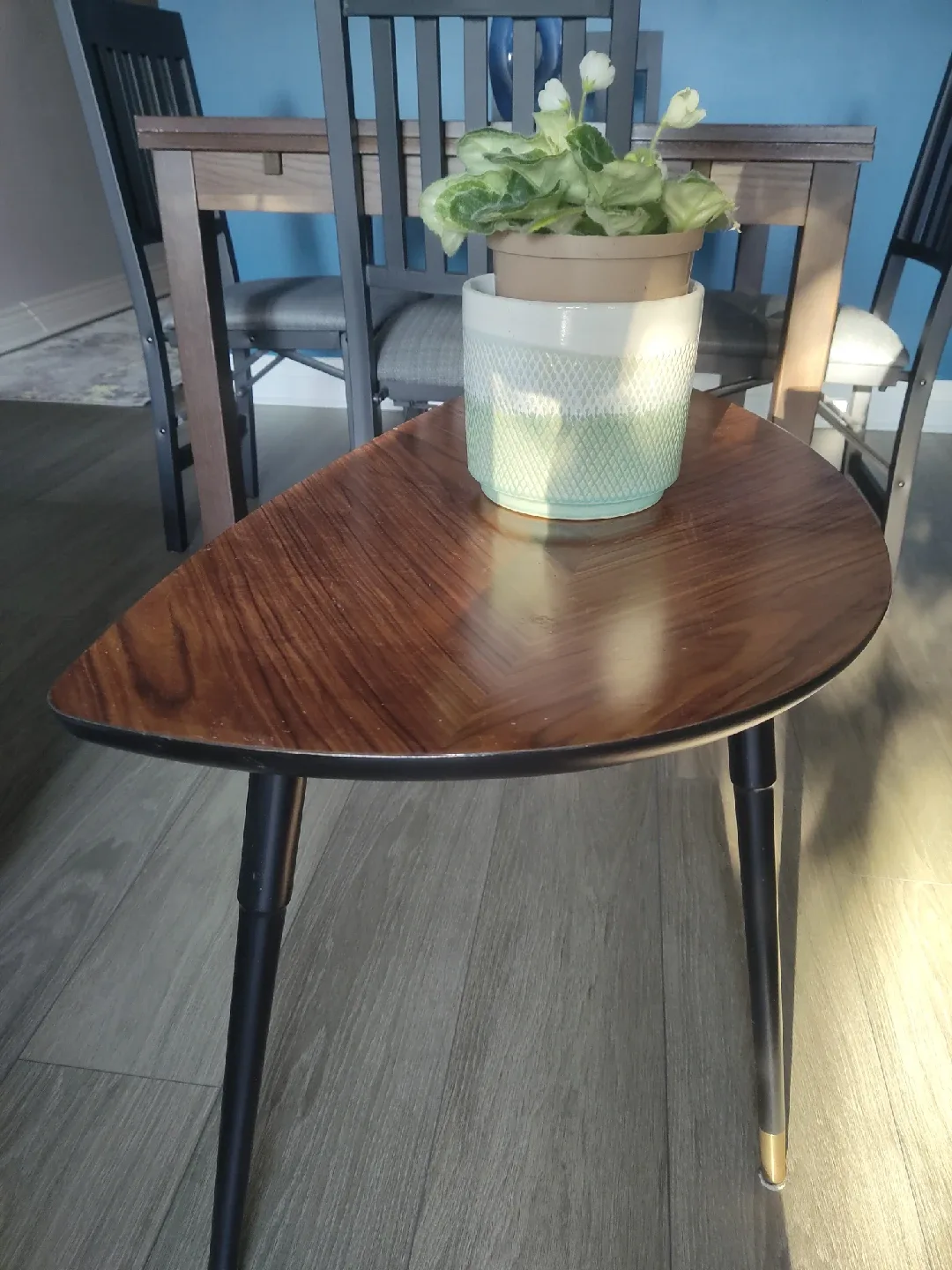 Side Table - Wood Top with Black Legs