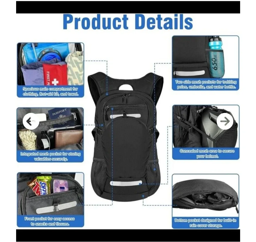 New Zavothy 18L Multipurpose Hiking Hydration Backpack image indicator(2)