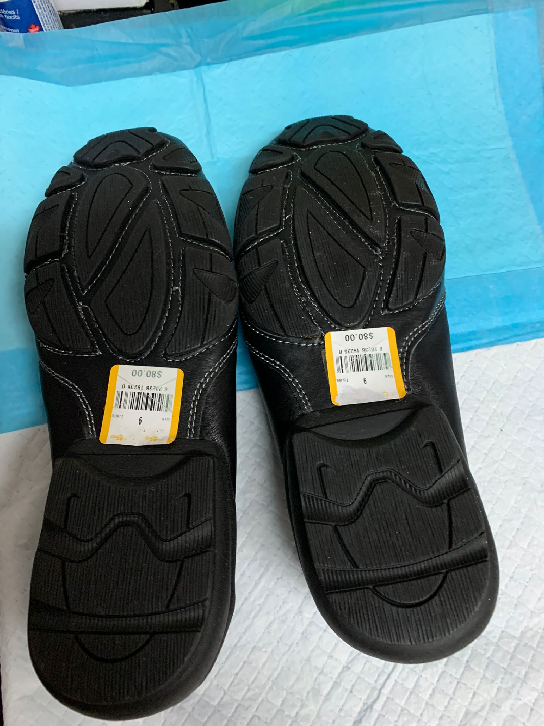 Uncle F Black Leather Loafers Size 9