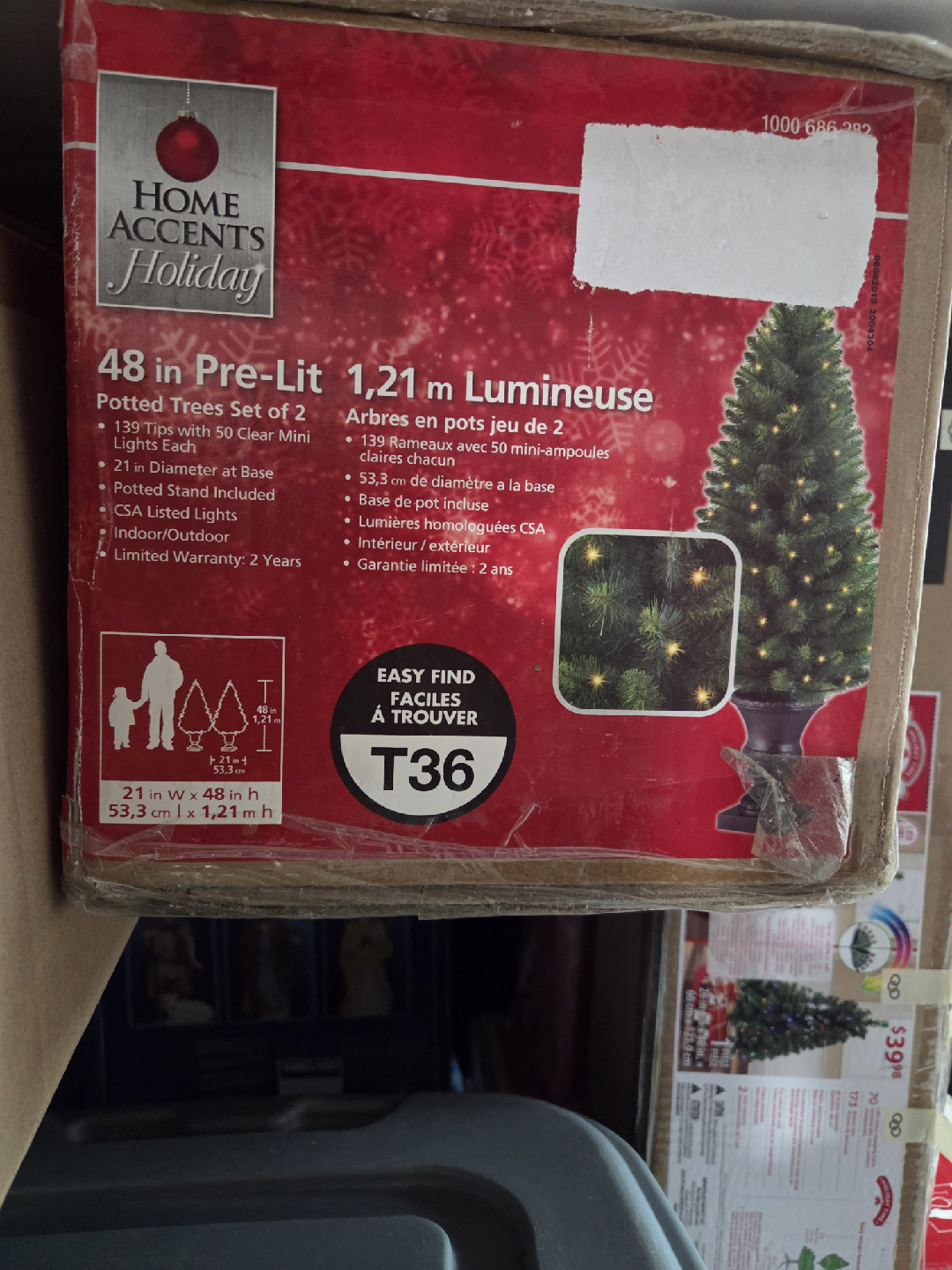 Home Accents Holiday Pre-Lit Potted Tree Set - photo 3