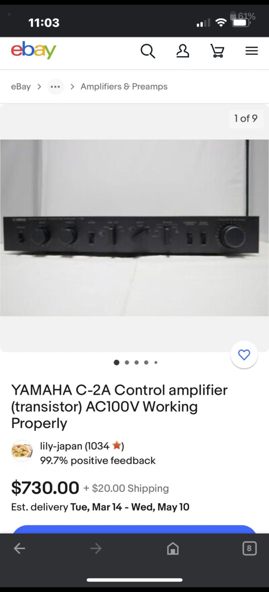 Yamaha C-2a Control Amplifier