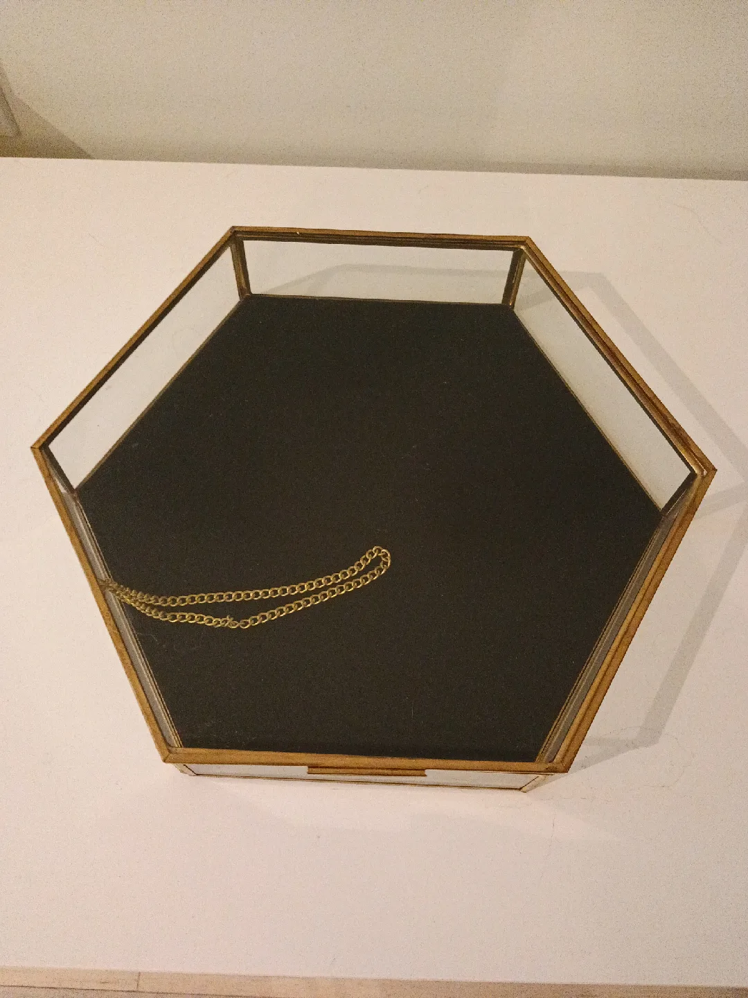 glass jewelry container (hexagon shape) thumbnail