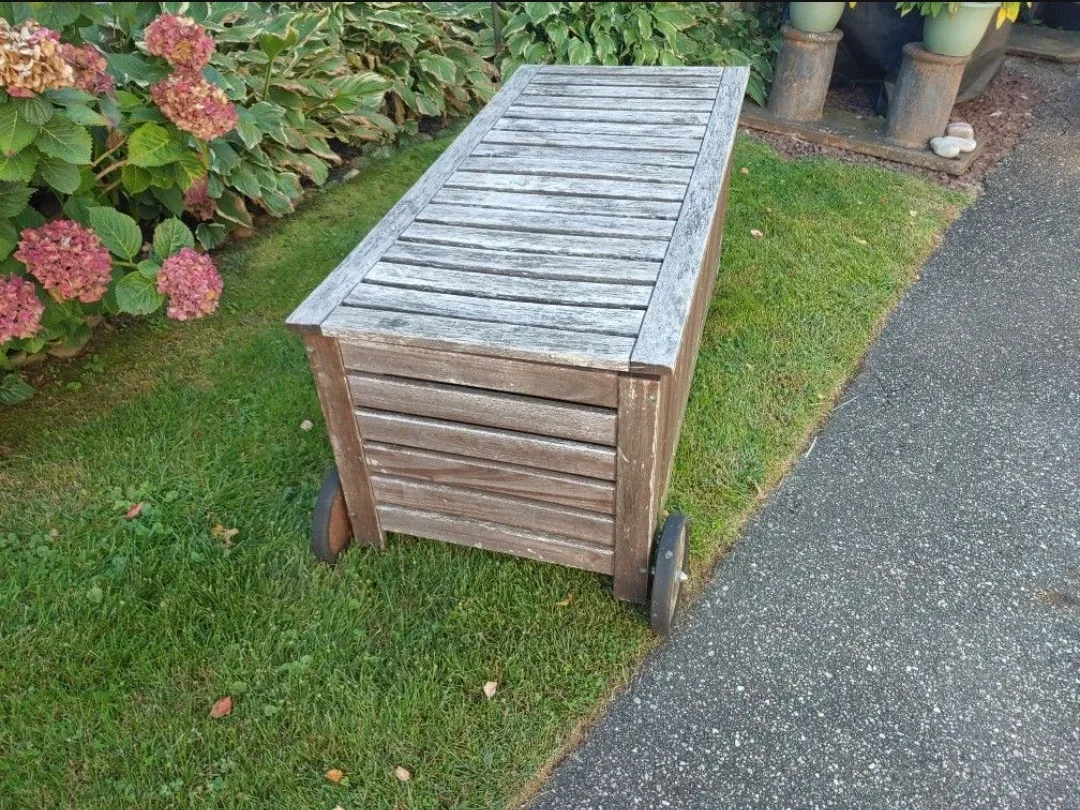 Wooden Outdoor Storage Box with Wheels image indicator(5)