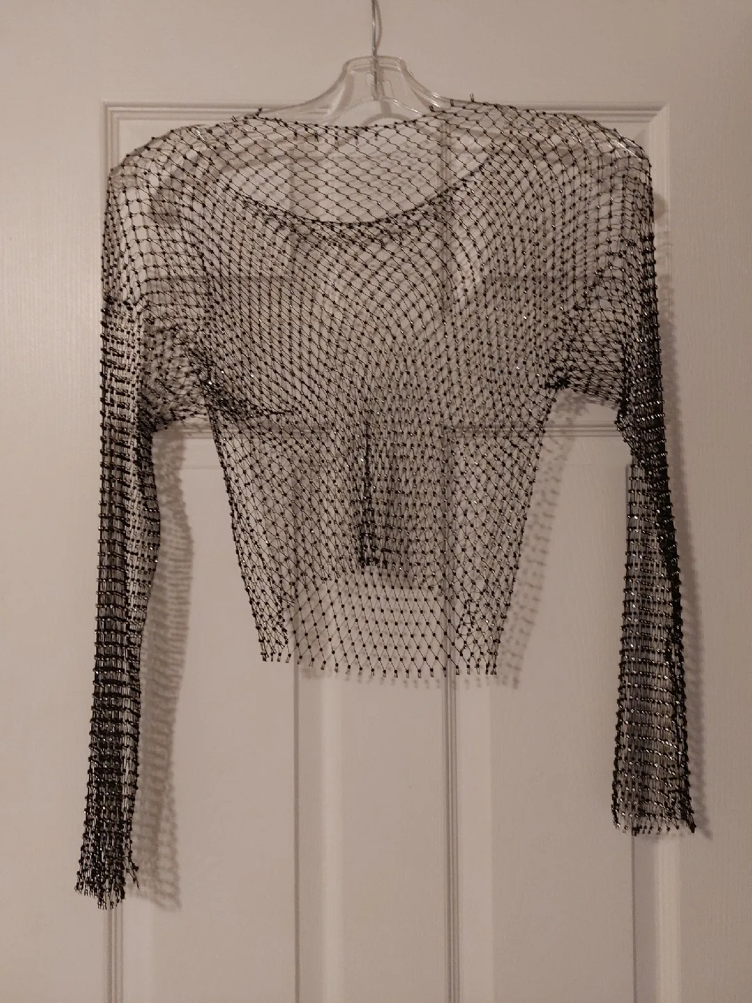 Black Mesh Long Sleeve Top thumbnail