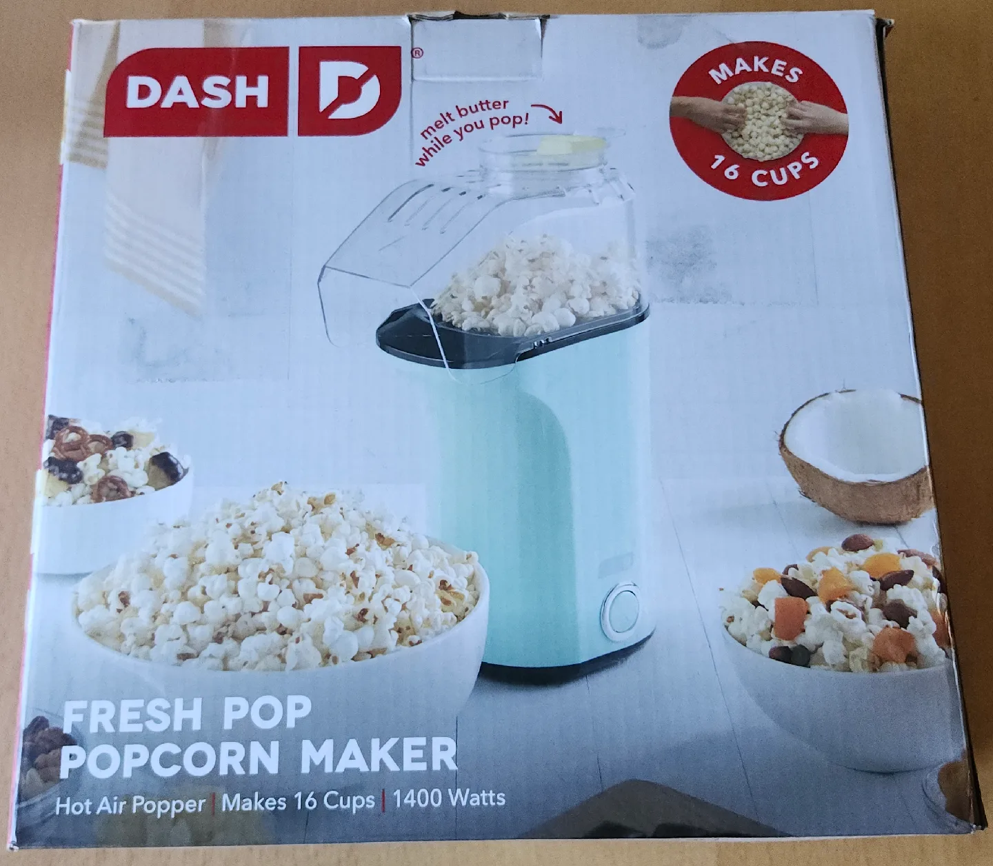 Dash Fresh Pop Popcorn Maker - Hot Air Popper thumbnail