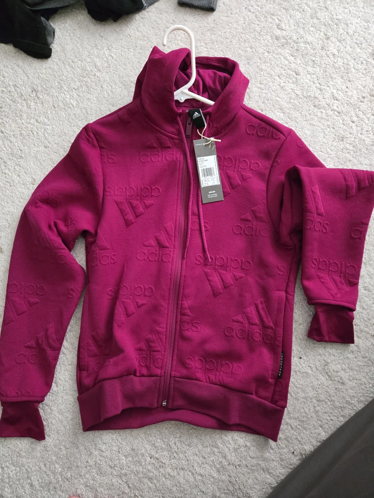 Adidas Full-Zip Hoodie - burgundy
