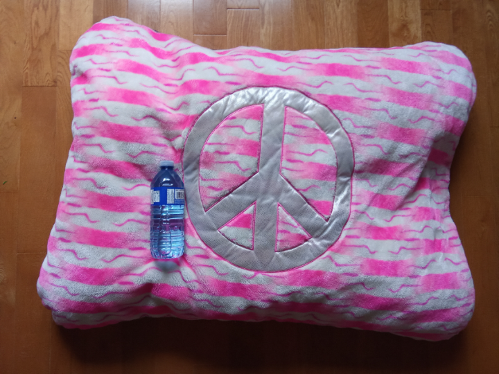 Large Pink Peace Sign Pillow