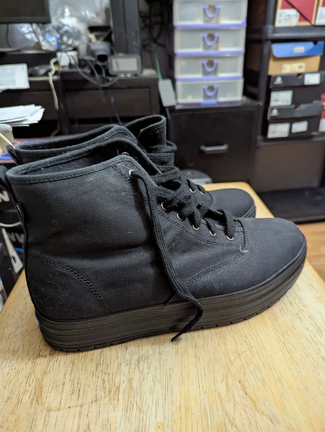 Keds The PLTFRM MD LG VS/BK/BK Black Boots - Size 11 image indicator(2)