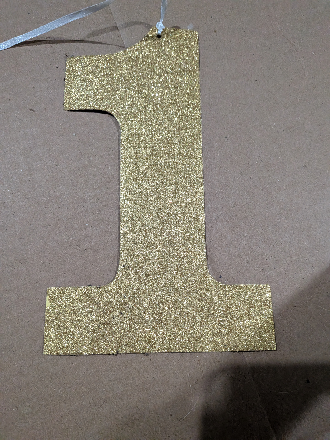 Gold Glitter Number 1 Decoration