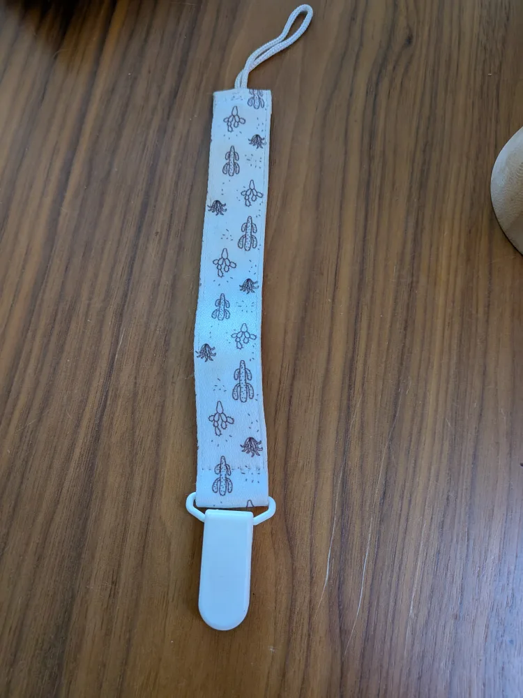 Pacifier Clip with Cactus Print thumbnail