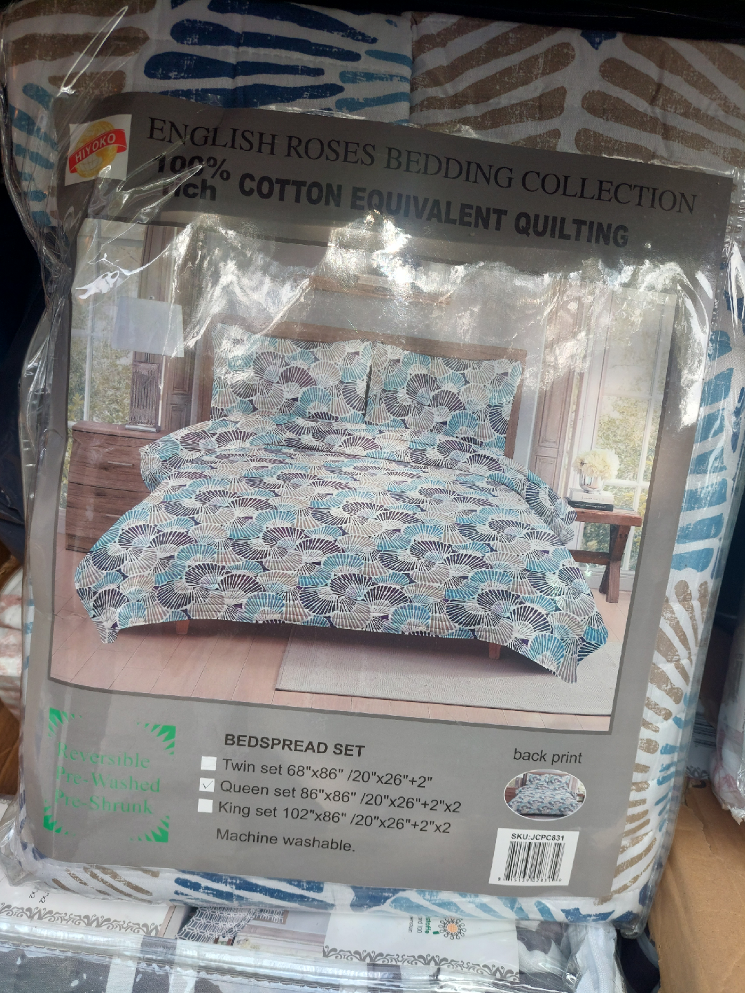 HIYOKO English Roses Queen Bedspread Set