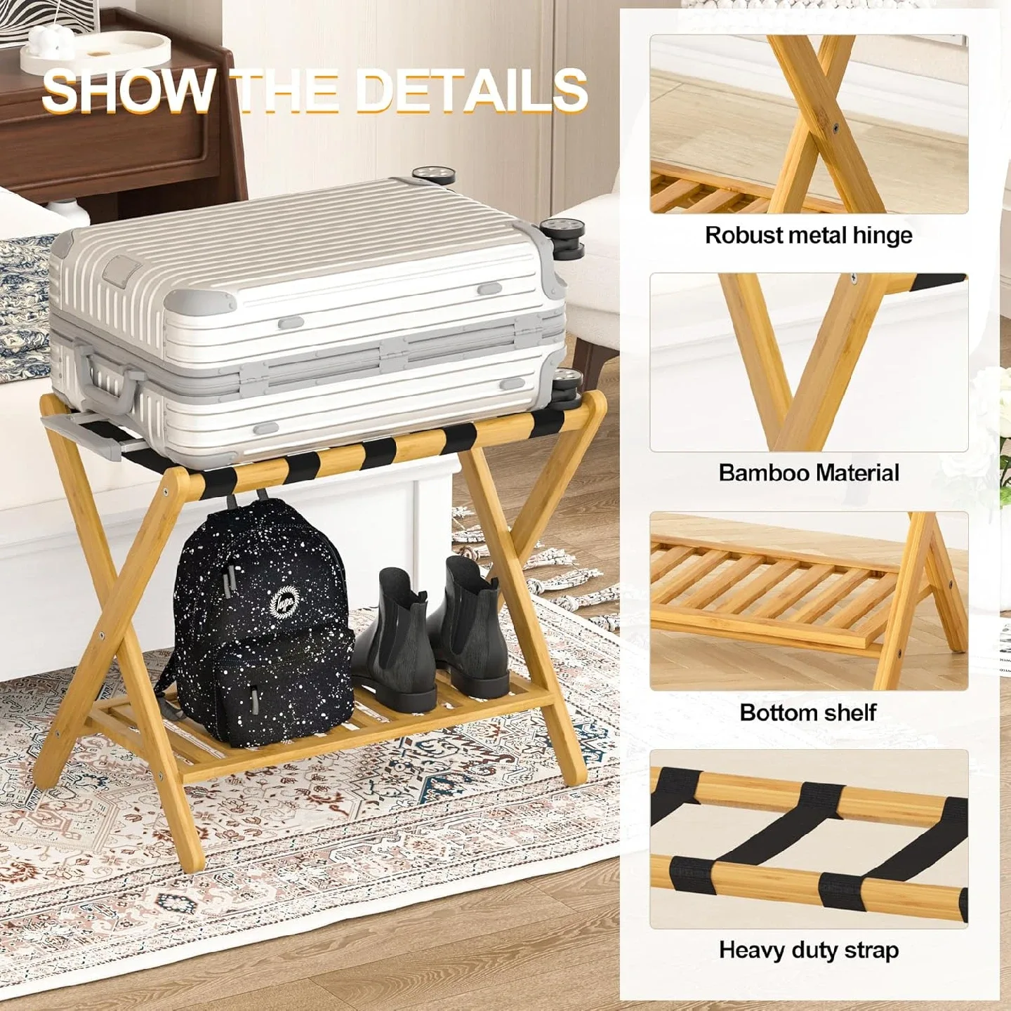 Luggage Rack Suitcase Stand BNIB image indicator(3)