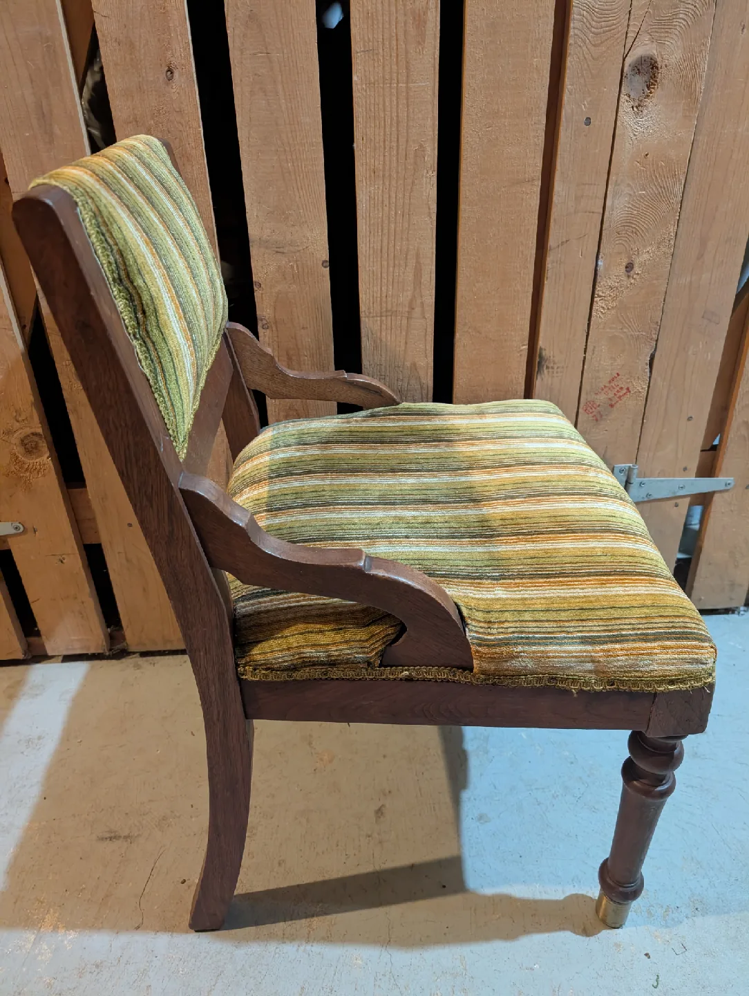 Vintage Striped Upholstered Armchair image indicator(2)