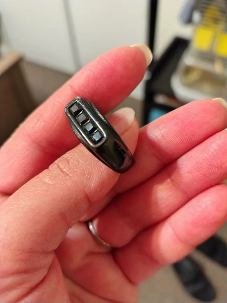 Black Men's Ring with Dark Stones image indicator(5)