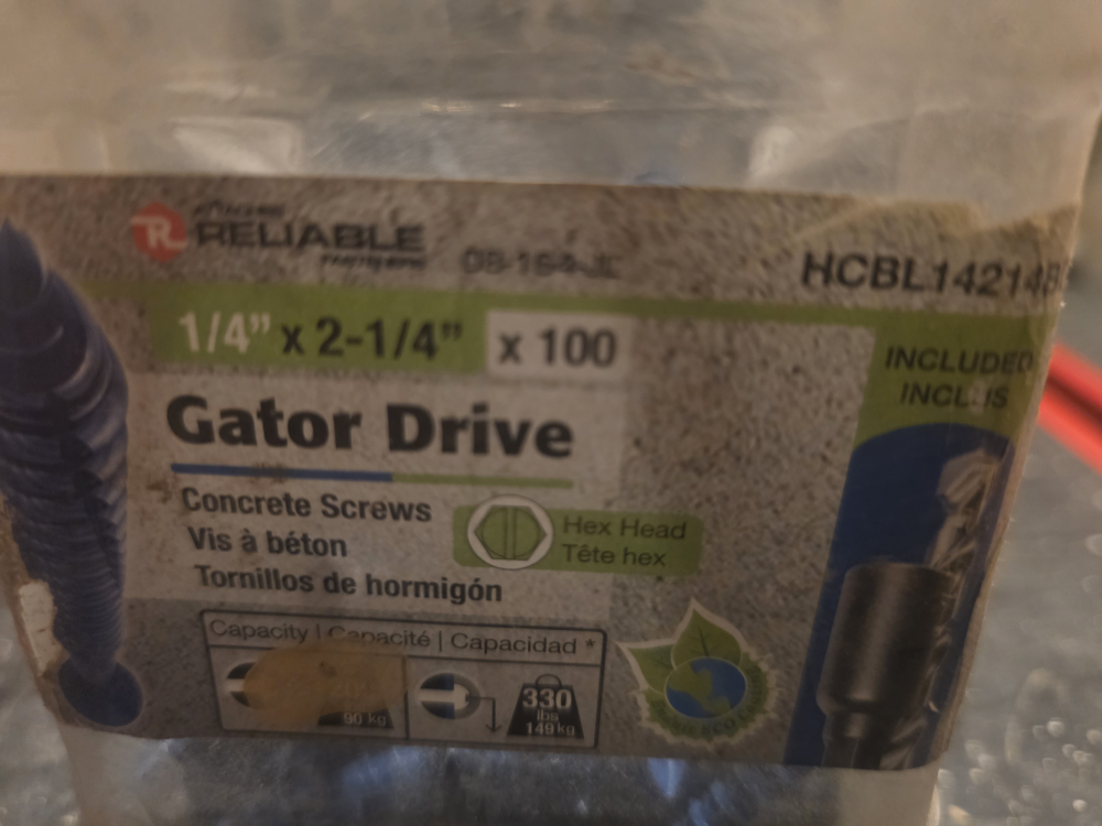 Reliable Gator Drive Concrete Screws 1/4" x 2-1/4" - photo 2